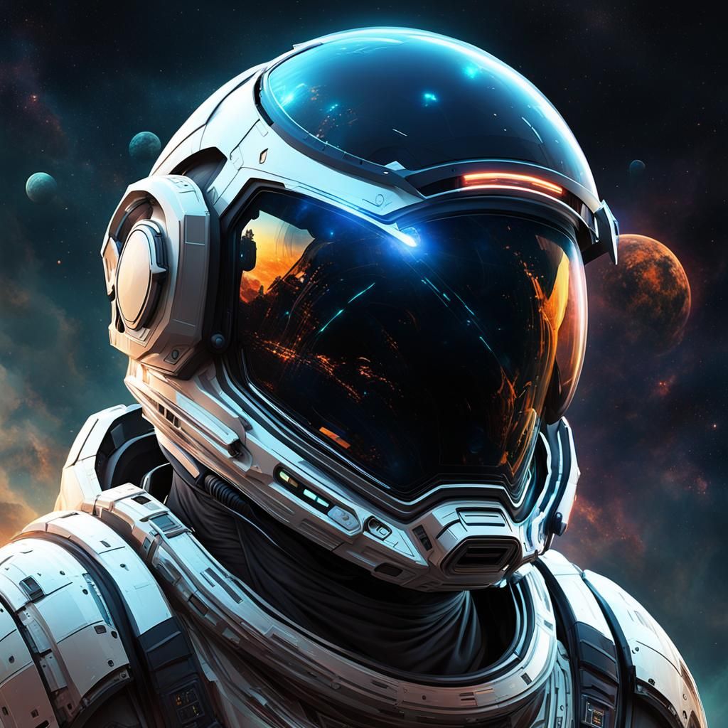 Futuristic Space Helmet  by @Blue Nosed