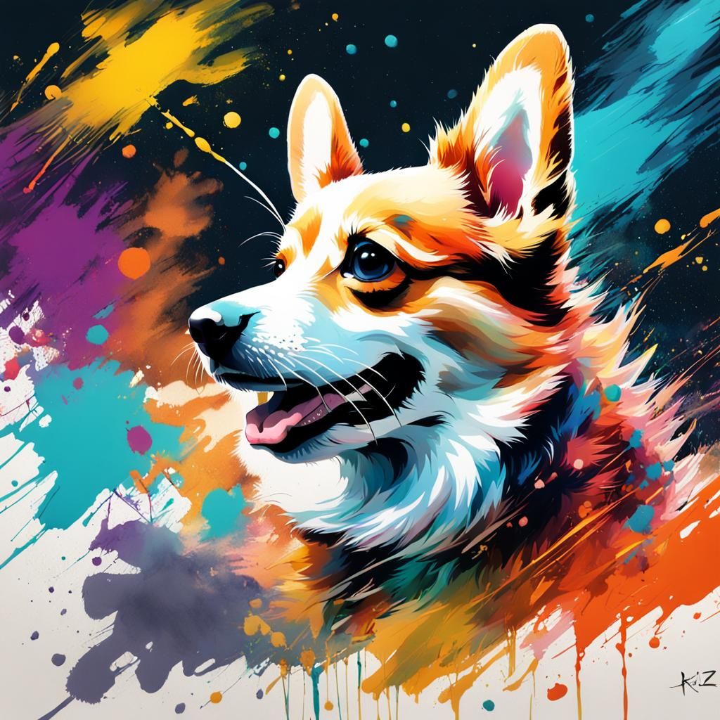 Corgi Paint - AI Generated Artwork - NightCafe Creator