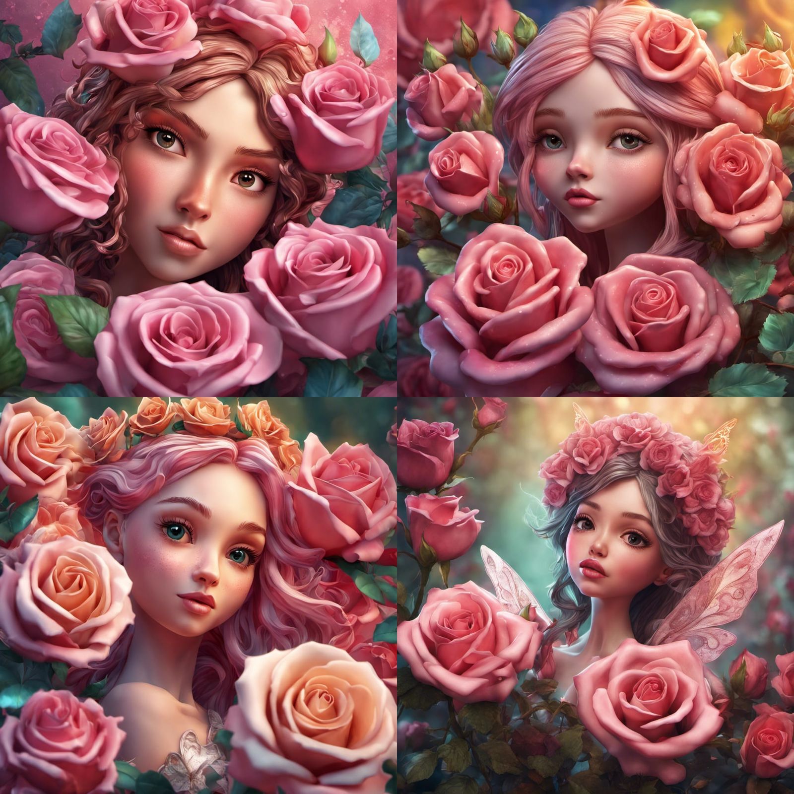 Fairy And Roses - AI Generated Artwork - NightCafe Creator