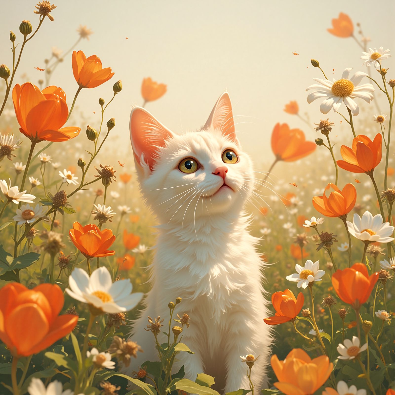 Cat in Bloom