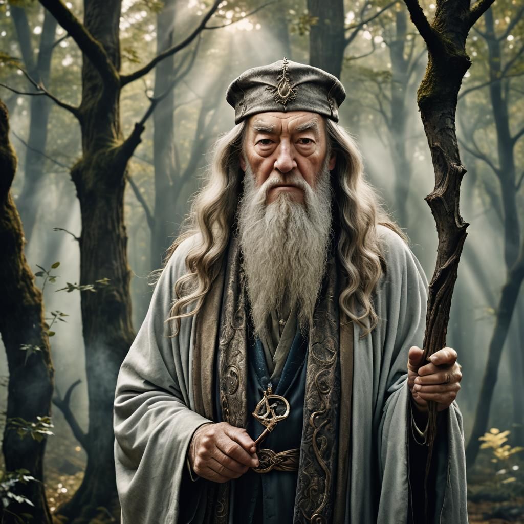 Mystical Portrait of an Old Wizard
