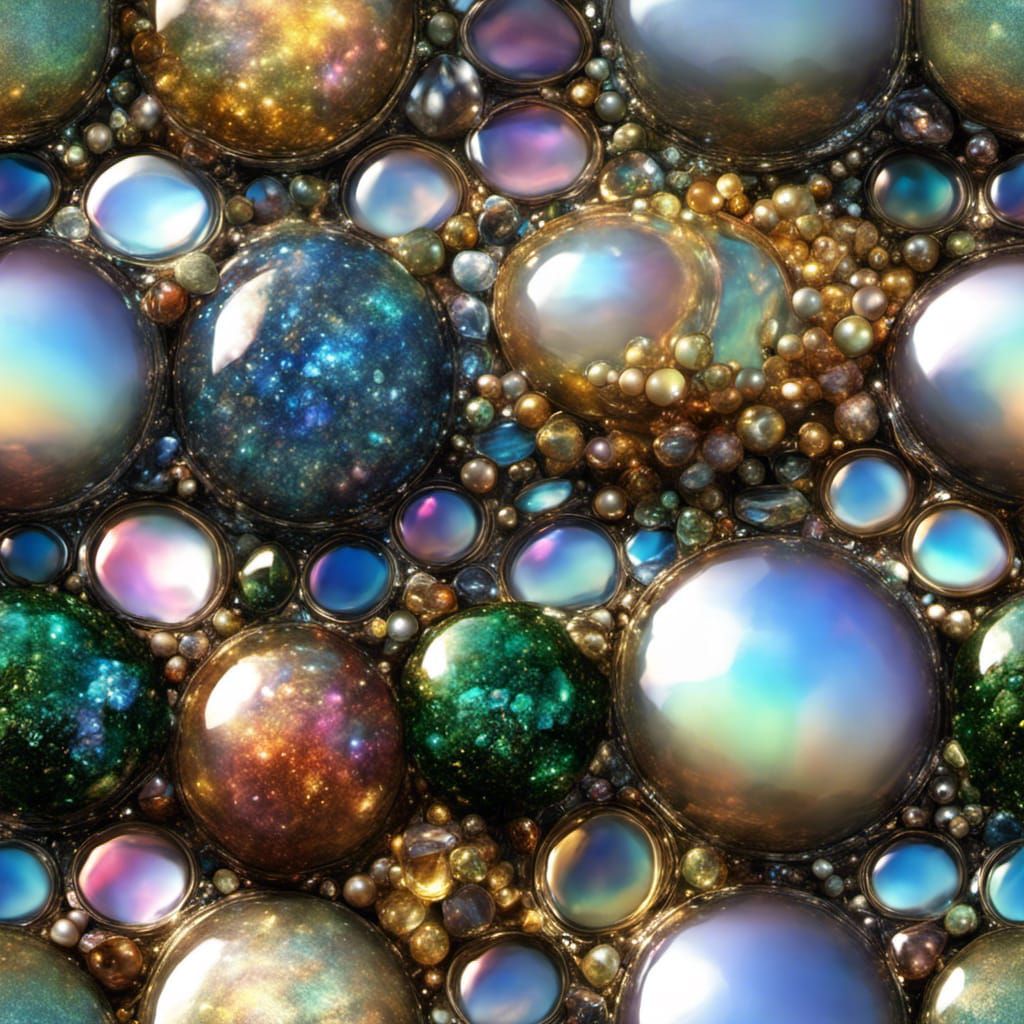 sparkling fantastical intricate motherofpearl bubbles and glittering