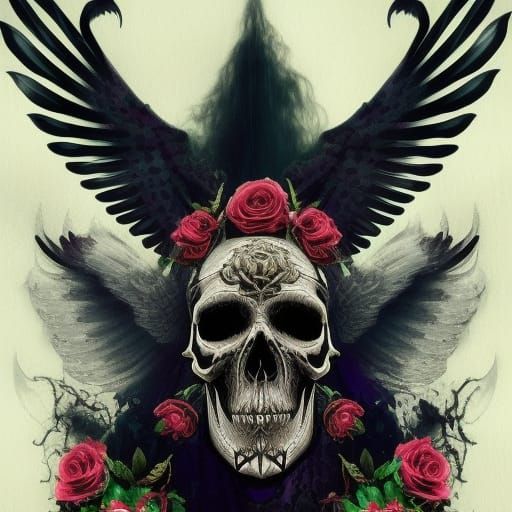 Breath taking gothic skull art influenced by Anwar Mostafa and Billy ...