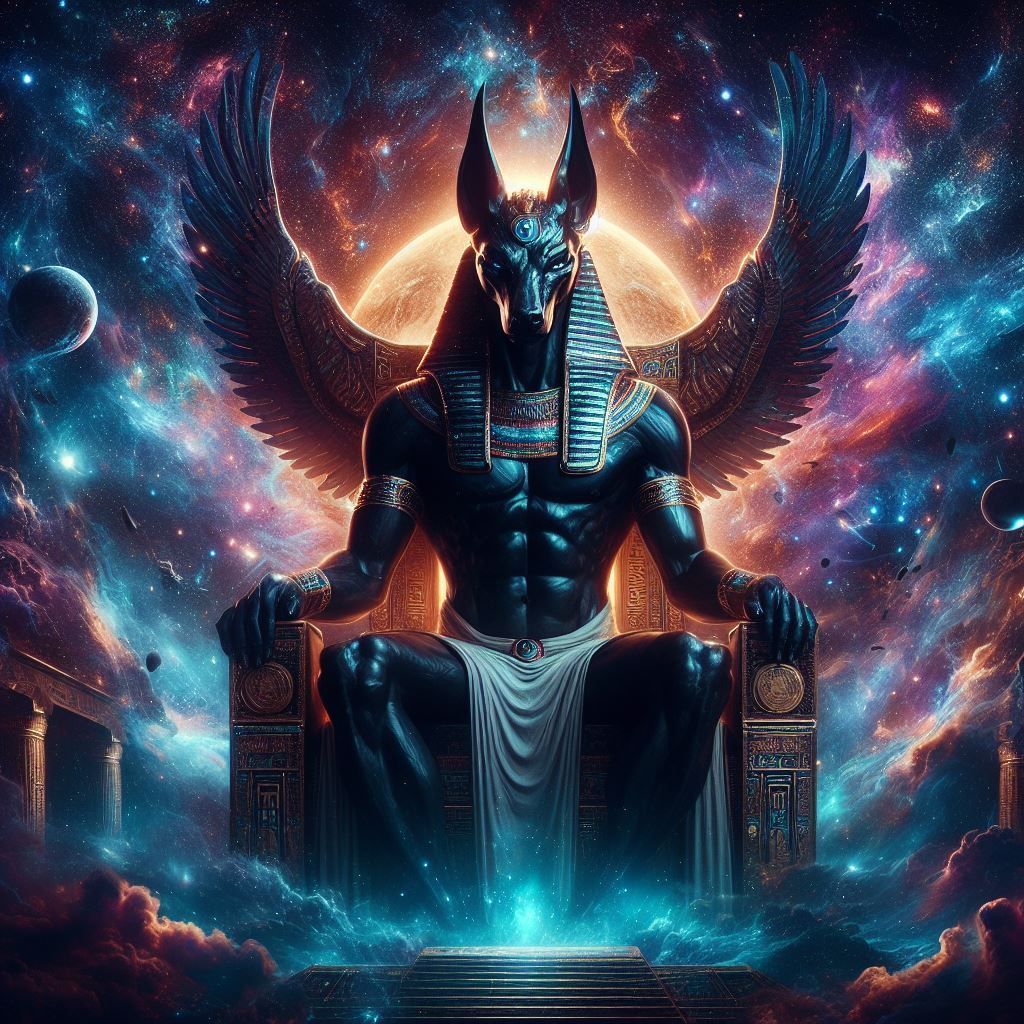Anubis On His Cosmic Throne