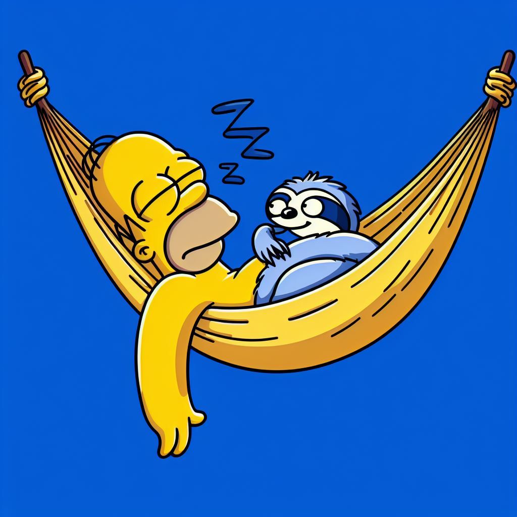 Homer Simpson as a lazy sloth