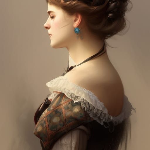 Girl in Victorian clothing