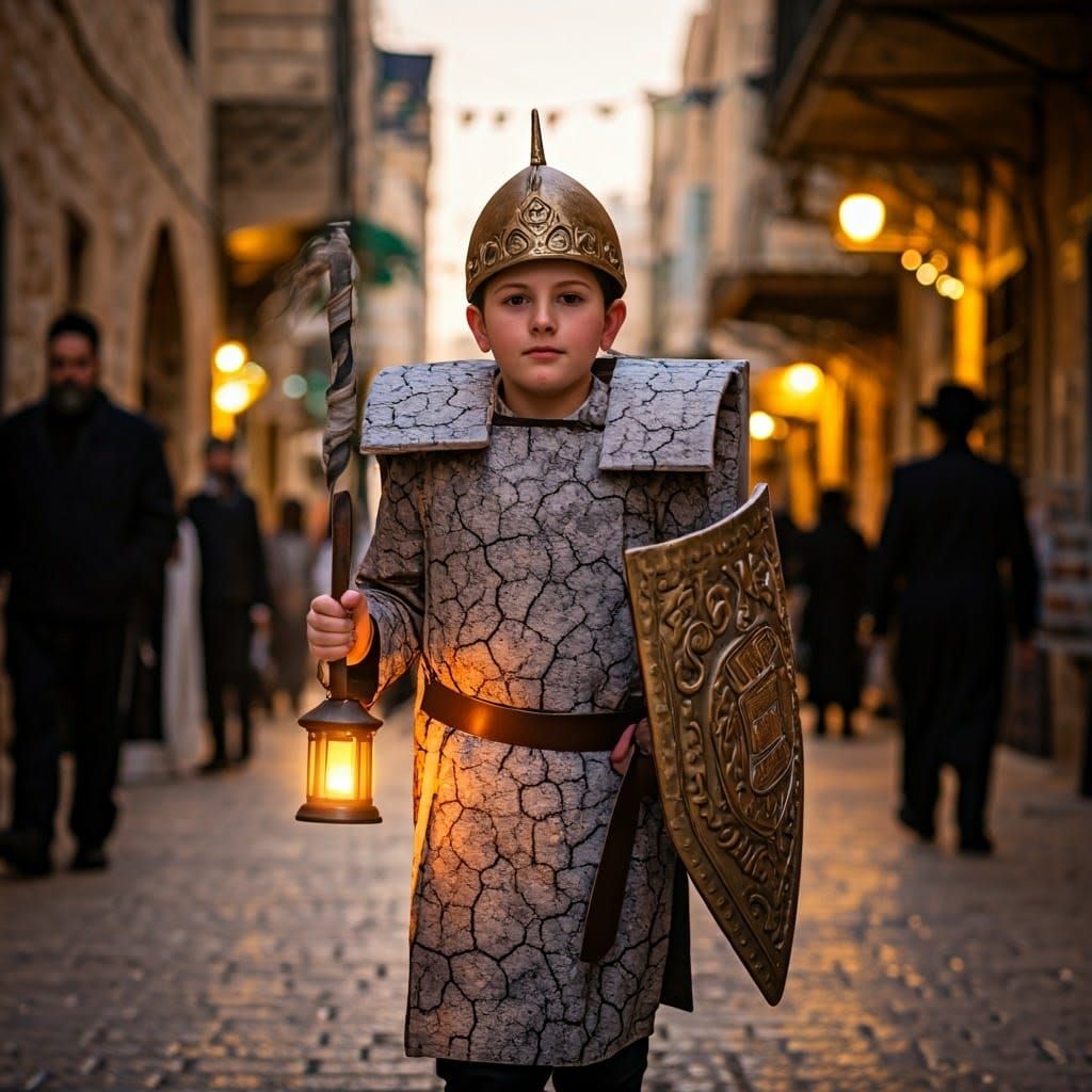 Young Hasidic Boy Defends Jerusalem in Ancient Streets