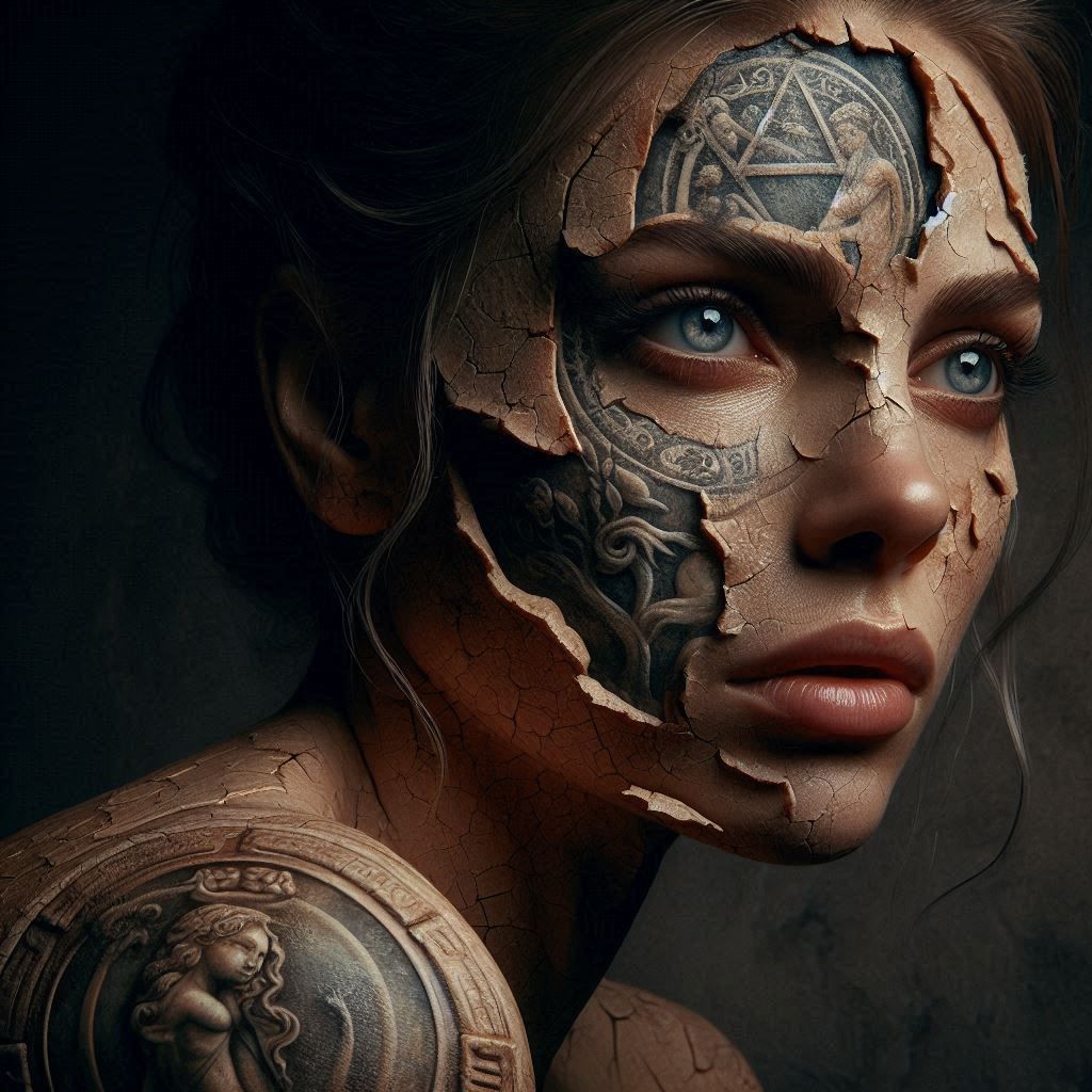 Aged Mysticism: Layers of beauty, fading truths.
