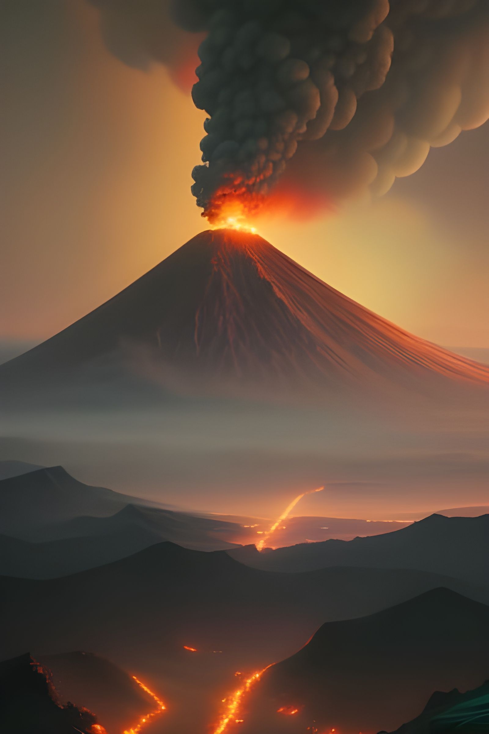 Cute Foam Volcano Eruption in Fantasy Art Style