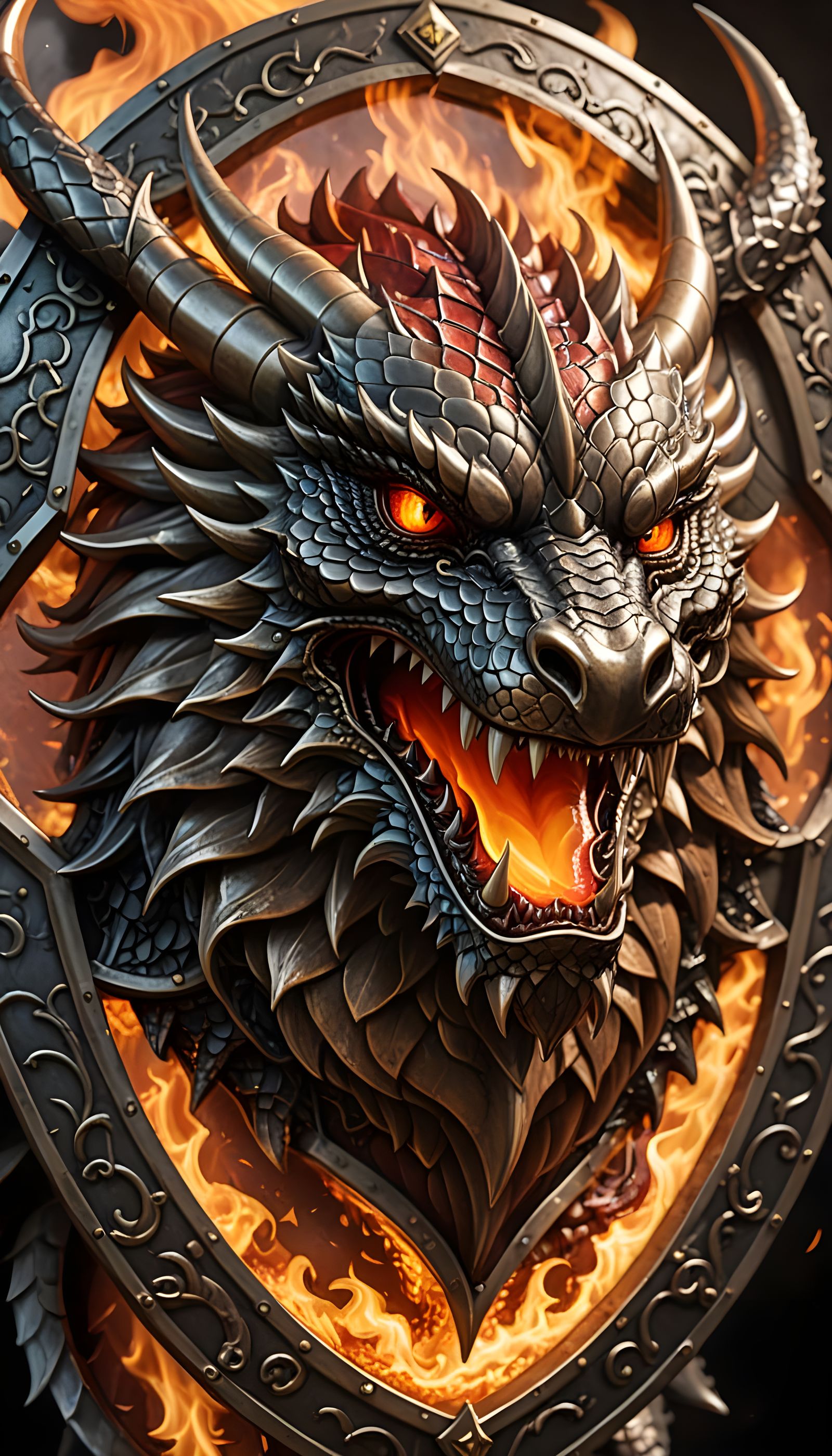 The Dragon Scale Shield  by @Runarguten