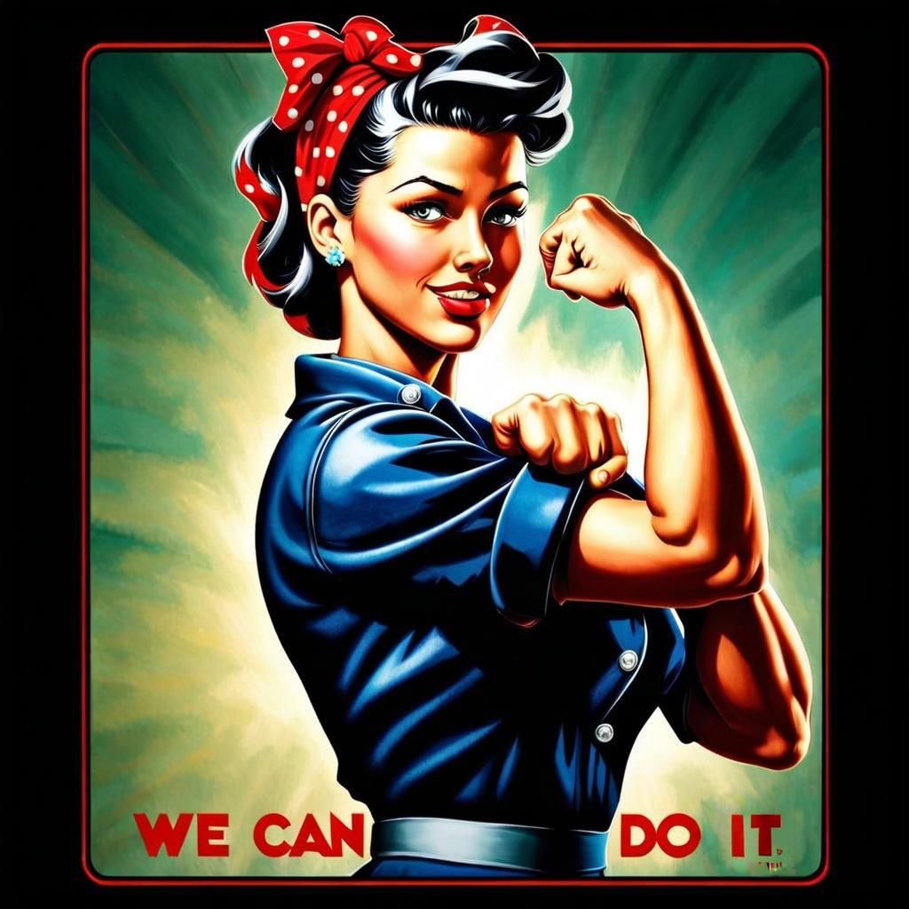 WW11 Women Empowerment Movement to Start Male Dominated Jobs - Rosie The Riveter  by @Chelle