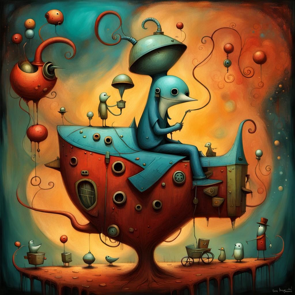 whimsical illustration by Alexander Jansson and Anna Dittman and Jackson Pollock