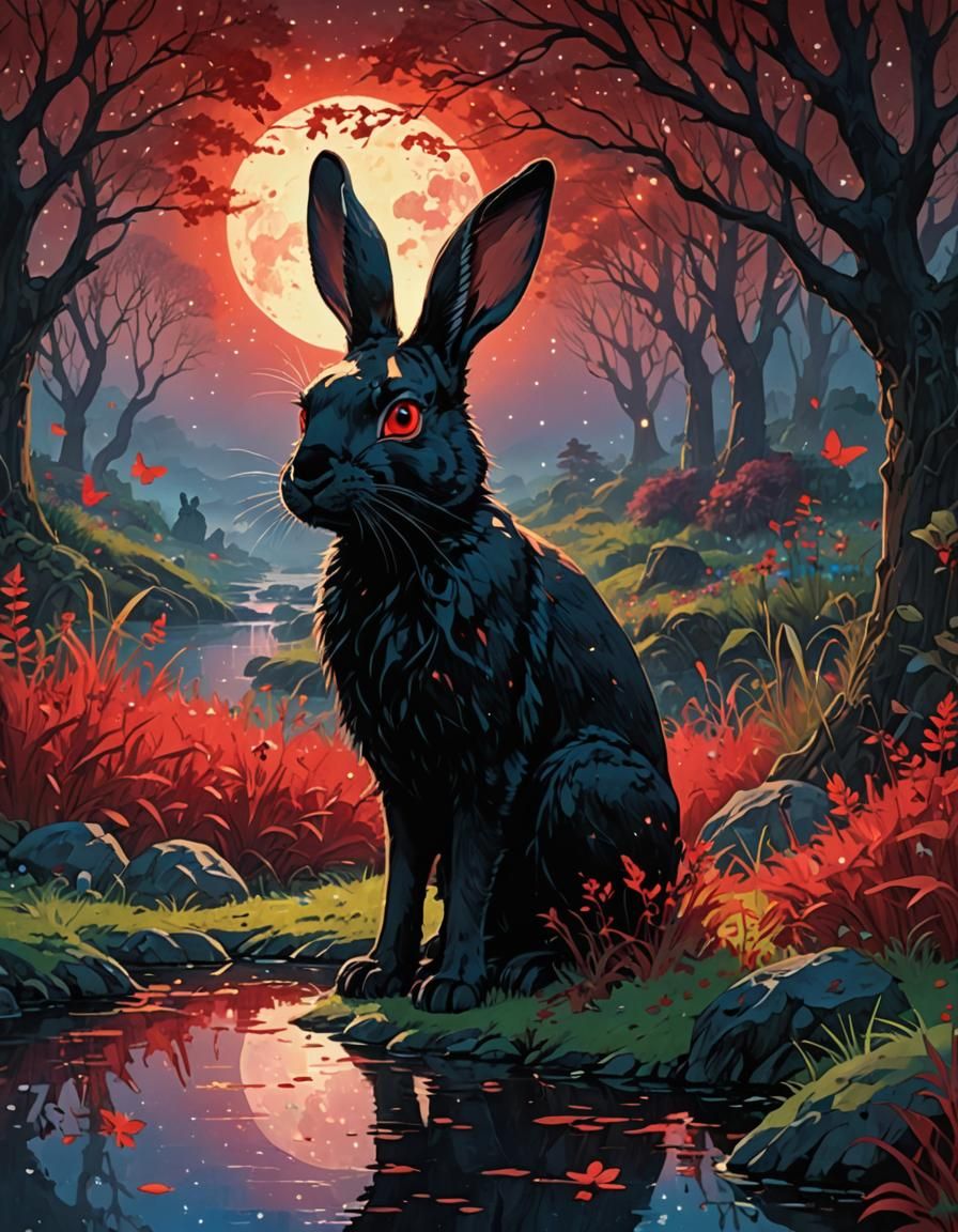 The Black Rabbit of Inle (Watership Down, Richard Adams, 1972)  by @Lykos Nyx