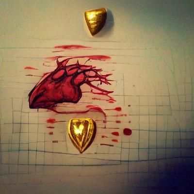 a heart made from blood and gold