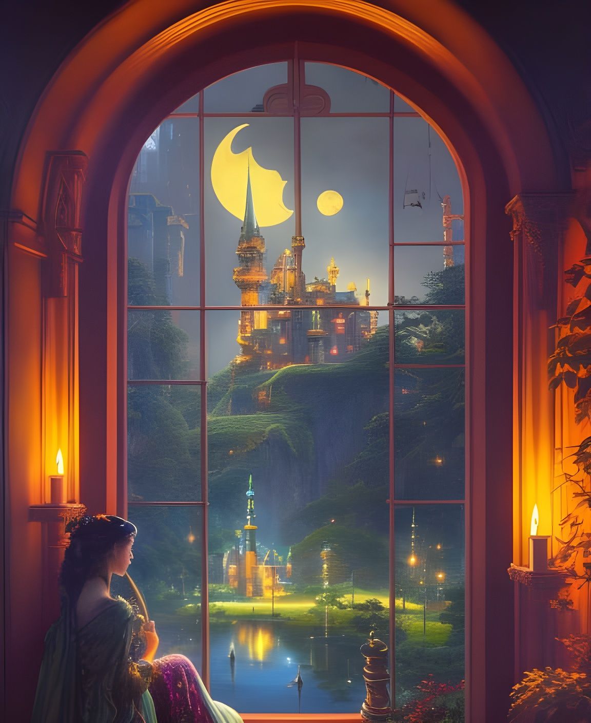 Princess Gazing Out the Window  by @Nobody-Important