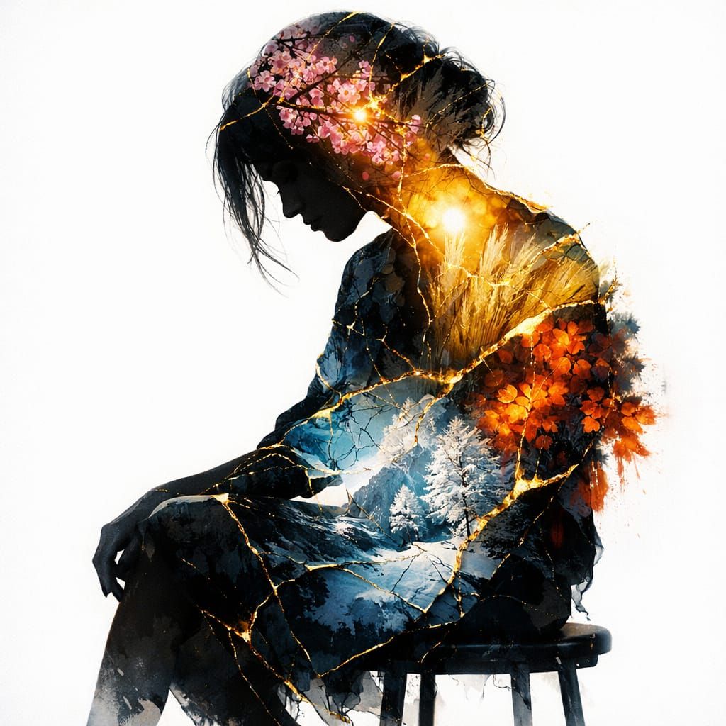 Double exposure portrait