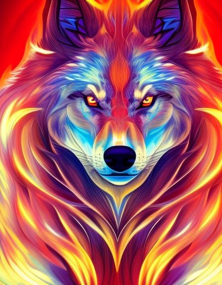 Inferno Wolf - AI Generated Artwork - NightCafe Creator