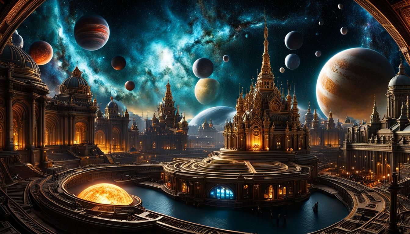 Fantasy World with Galaxy Night Sky  by @Ivy W