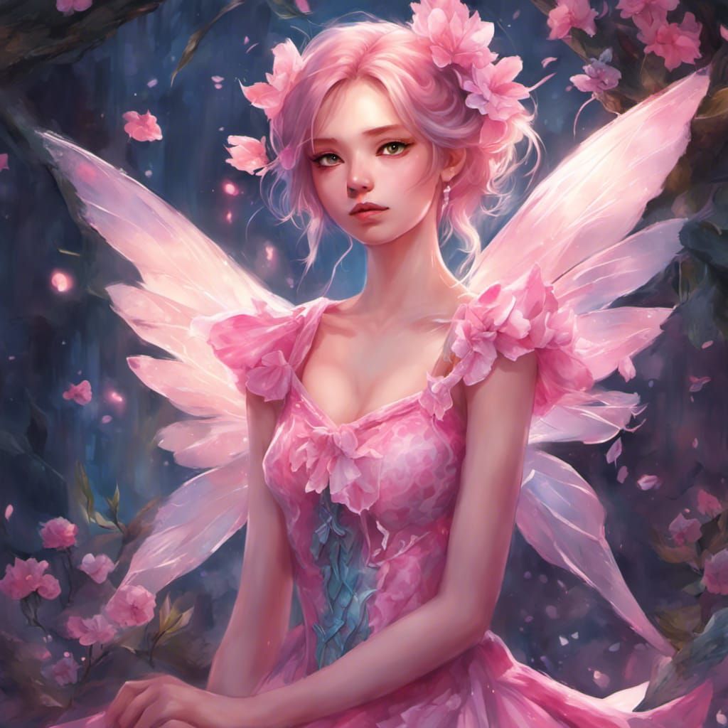 Pretty in Pink Fairy - AI Generated Artwork - NightCafe Creator