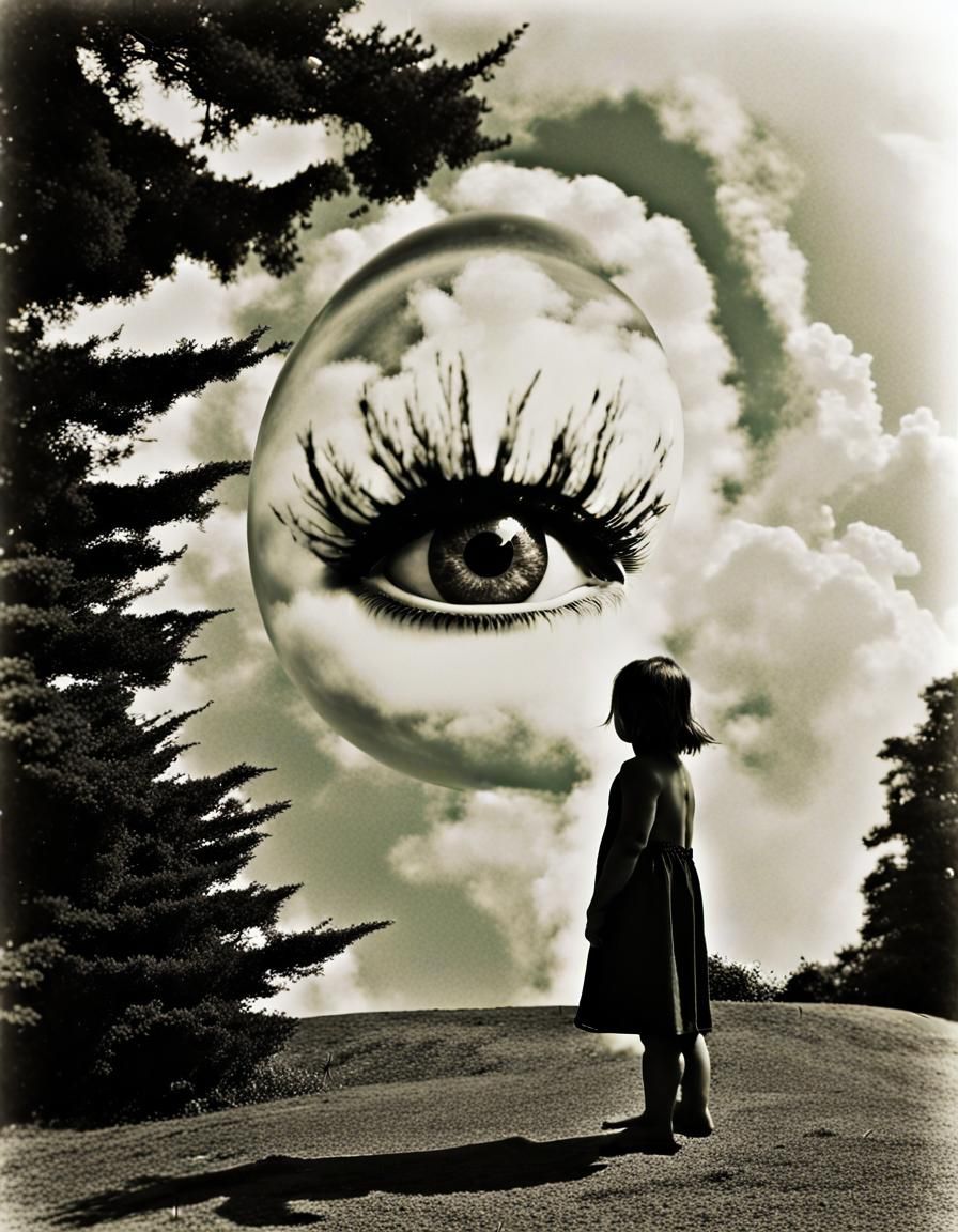 Surreal Child Portrait in Psychedelic Style