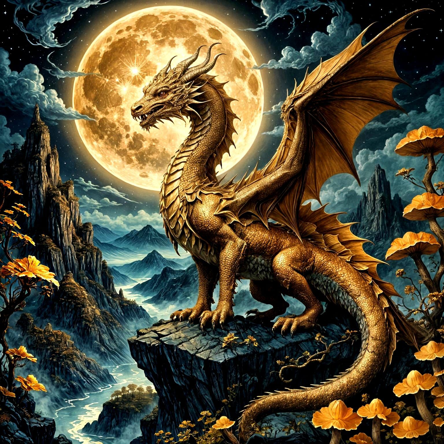 Moon Dragon  by @Perry