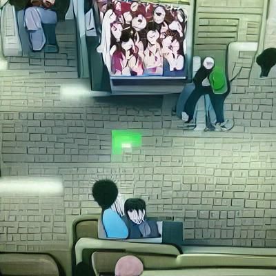 among us in an anime scene