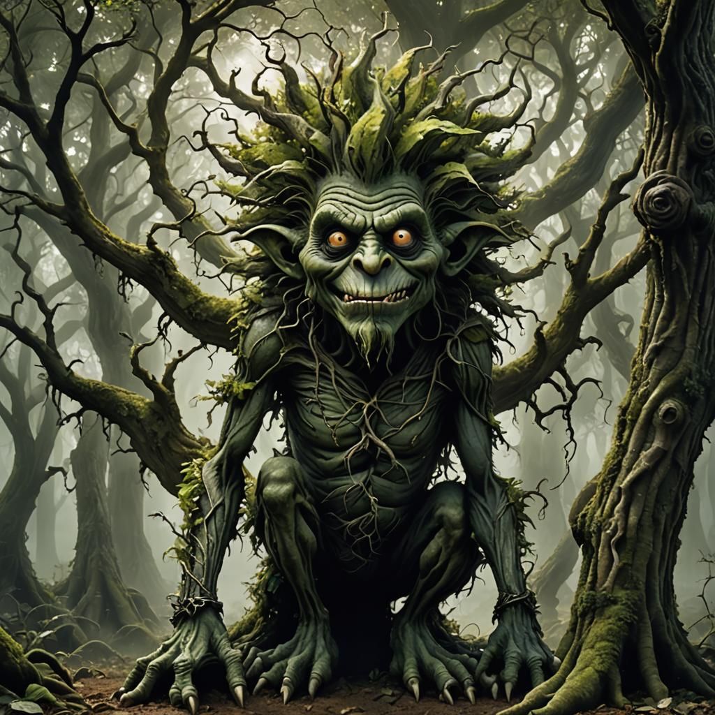 Agiant tree troll Tim Burton - AI Generated Artwork - NightCafe Creator