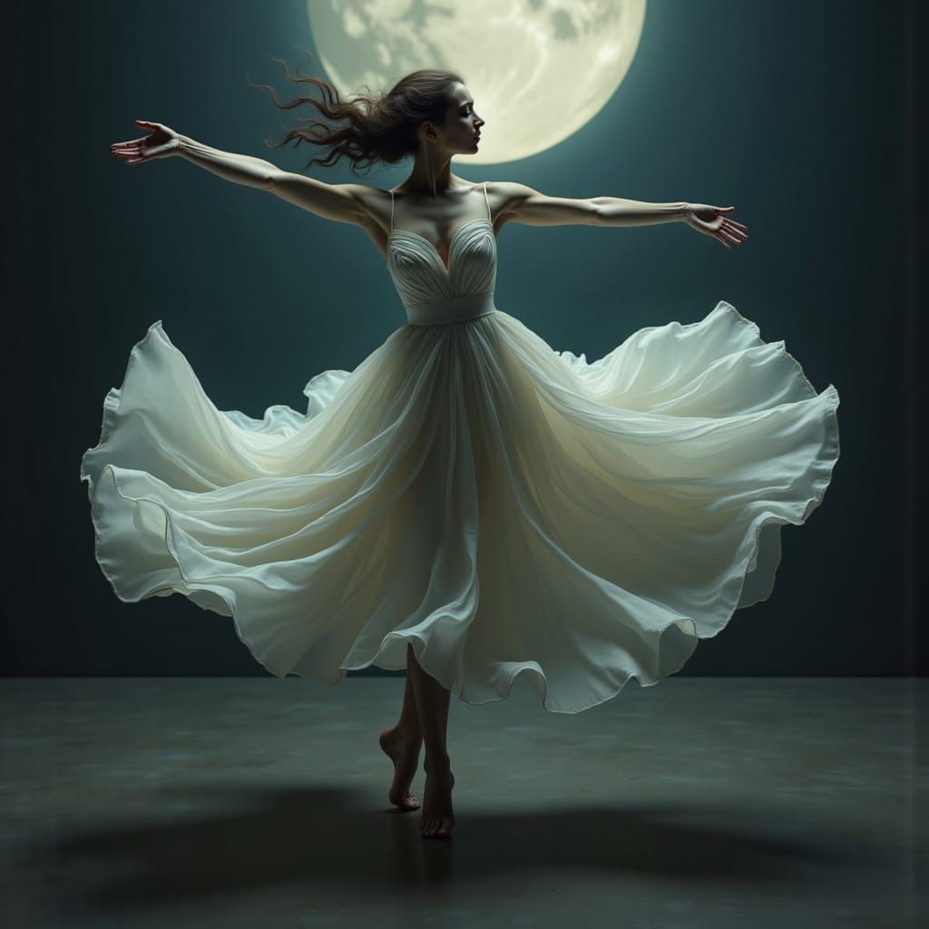 A dancer spinning in soft moonlight, their flowing dress and outstretched arms resembling a marble statue in motion


 <lora:Dark Symbols:1....
