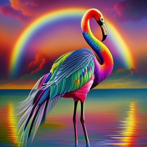 Rainbow Flamingo