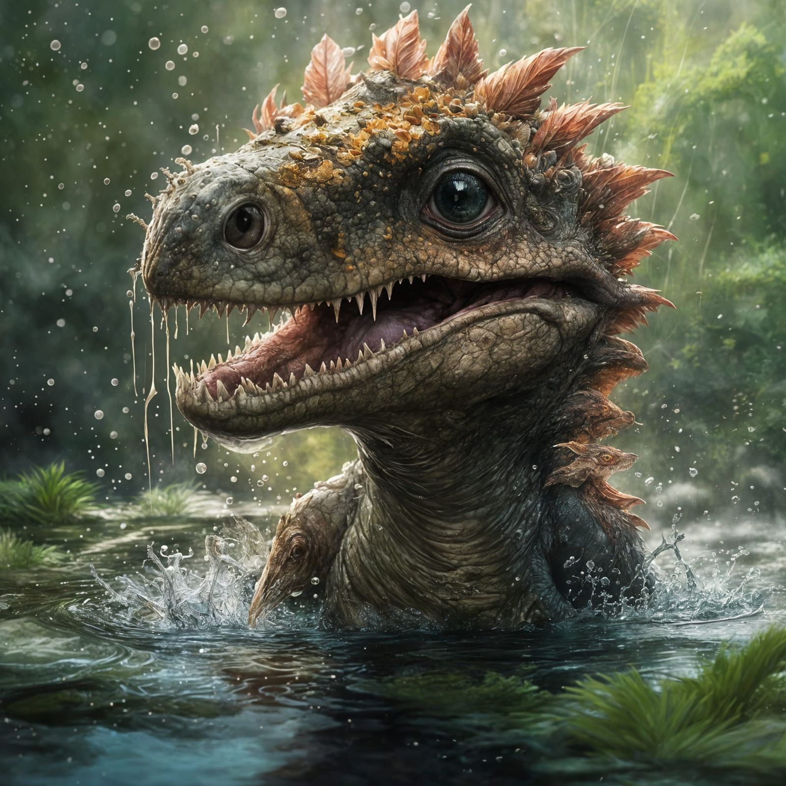 Playful Dinosaur   by @AlphaArt