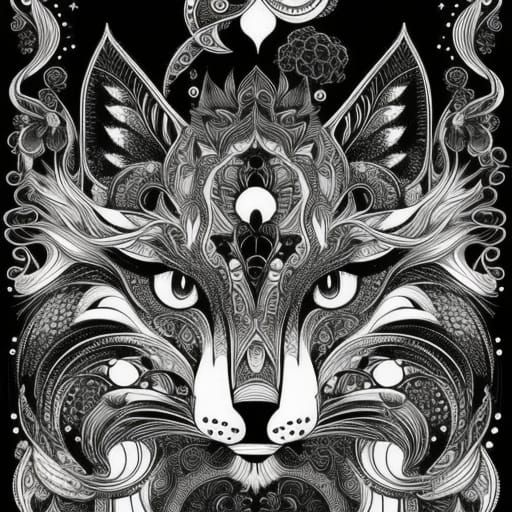 Fox Coloring Sheet  by @Virginia Allain