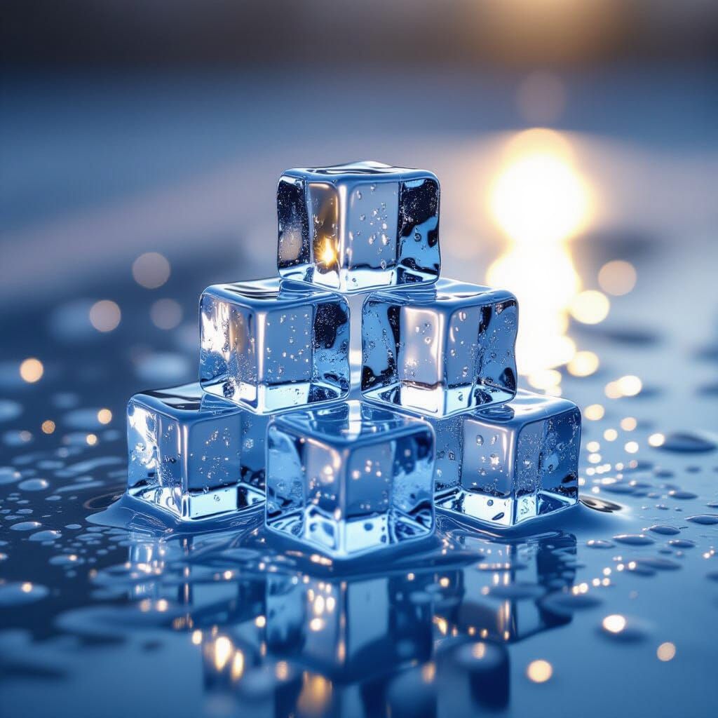 Melting Ice Pyramid Macro Photography