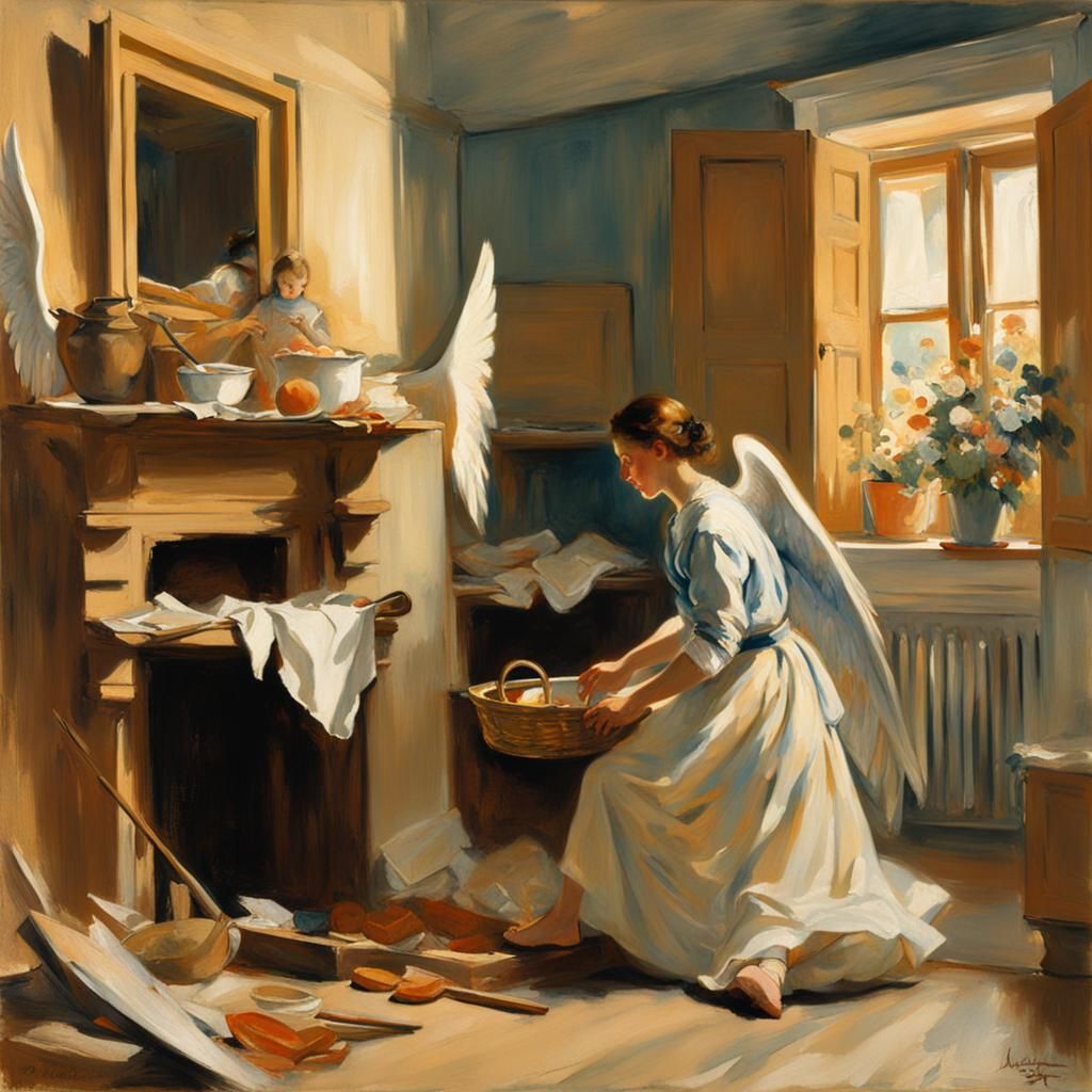 Style Of John Singer Sargent A Young Woman Doing Chores In An Ordinary   TsNLCMLcWu1QYHUCRKir  1  I8r41 