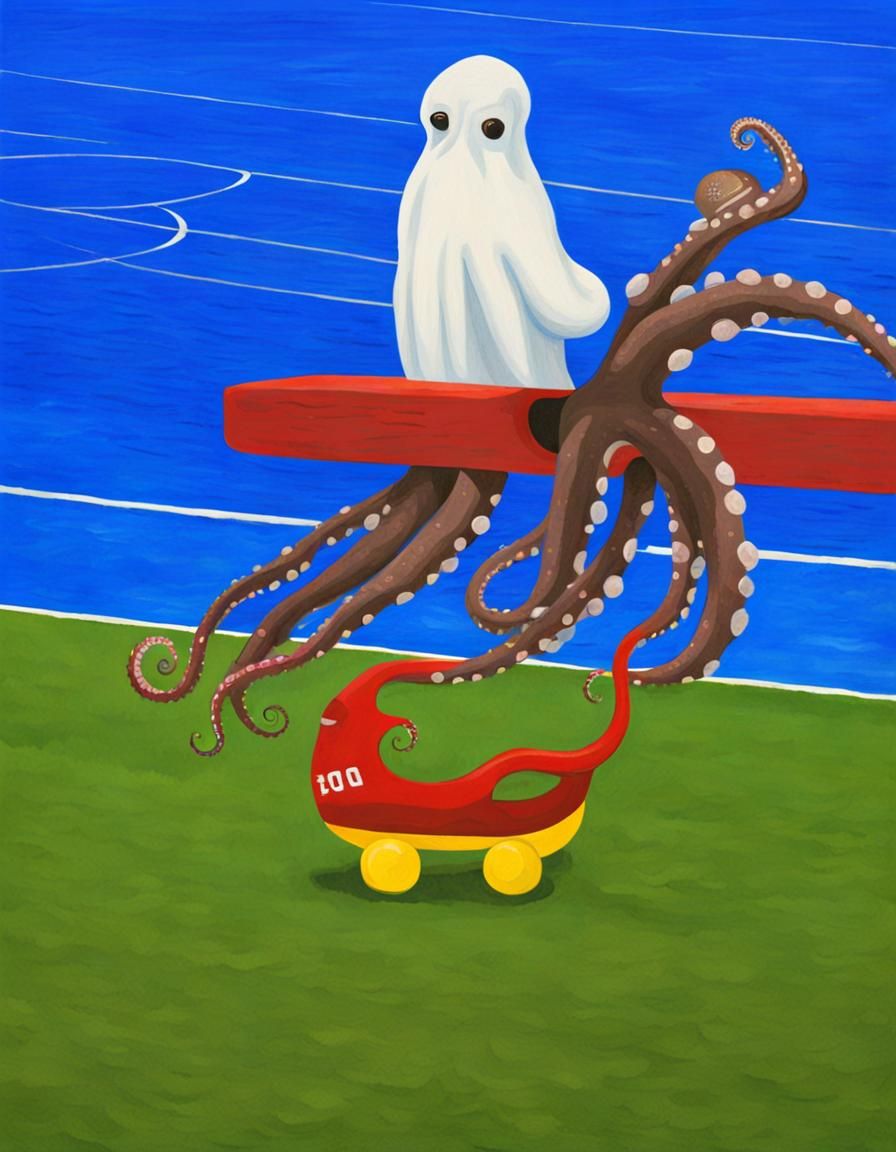 Octopus on hockey rink AI Generated Artwork NightCafe Creator