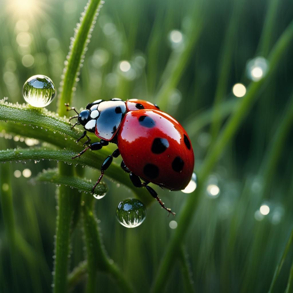 Ladybird in the morning