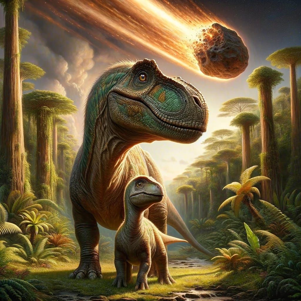 baby brontosaurus and mother