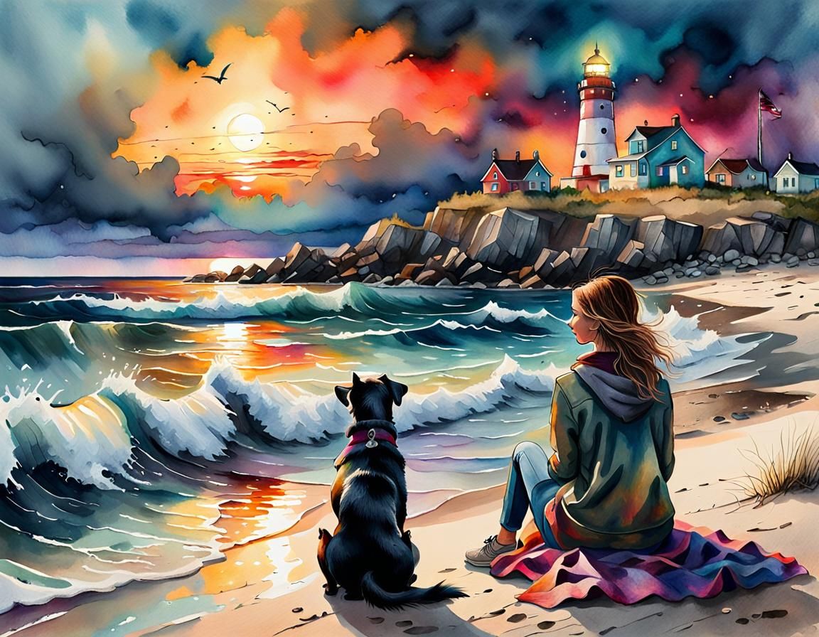 Sunset on the Seaside  by @Far from helpless 