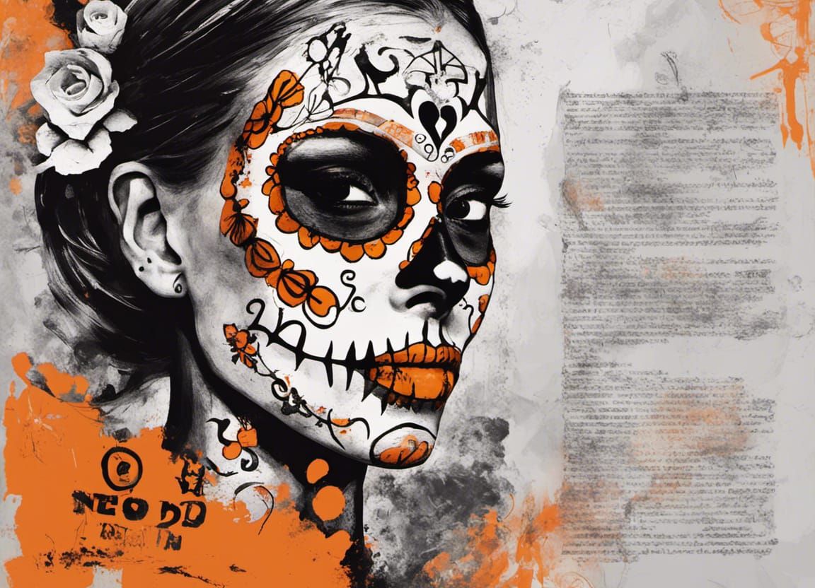 Día de los Muertos: Sugar skull, neo-expressionism  by @Mak