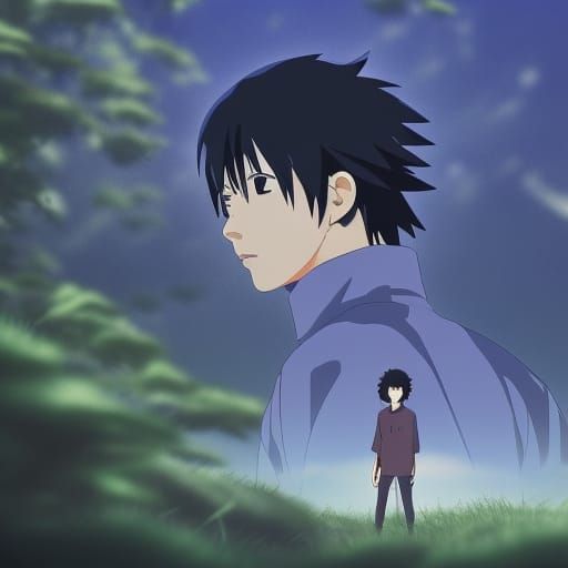 sasuke uchiha anime wallpaper, sasuke uchiha wallpaper, in the style of  cyberpunk dystopia, light blue and dark blue, realistic oil painting -  AI Generated Artwork - NightCafe Creator