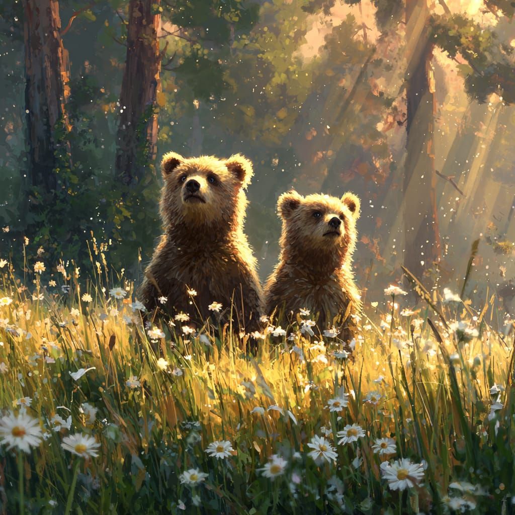 Whimsical Sunlit Meadow Cubs
