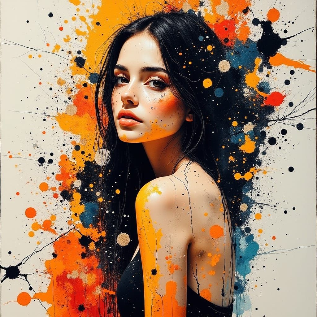 Splatter paint portrait 4  by @mcshaggy