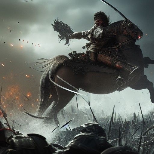 Cinematic fantasy battlefield hyperdetailed 8k resolution co...