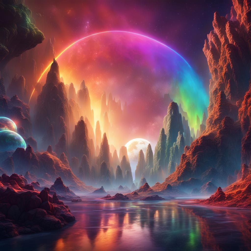 Colorful Sunset on another planet   by @Maya 