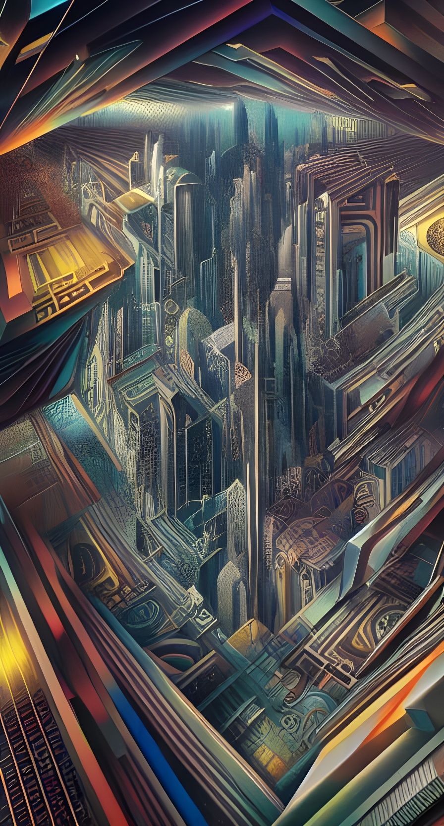 Metropolis, subdimensional, vortex, warp; geometrically surr...