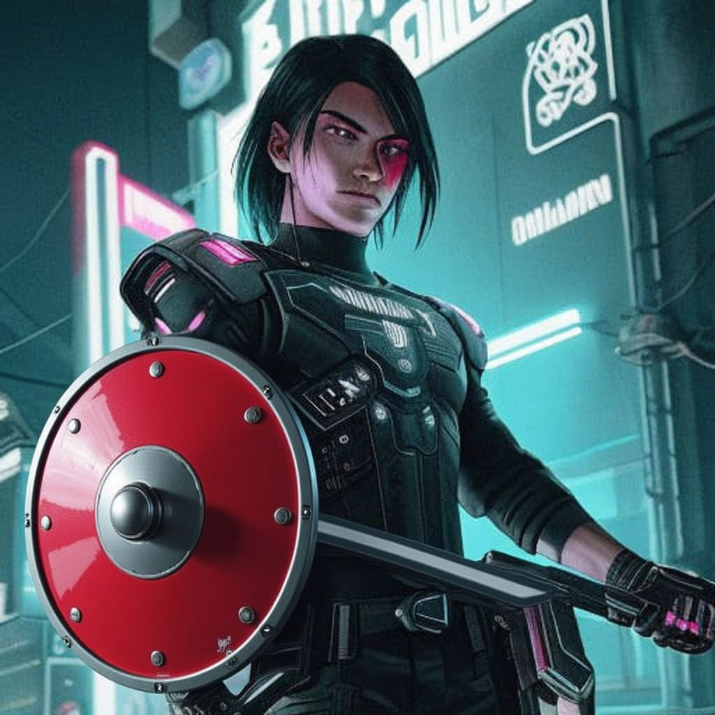 Link from The Legend of Zelda, holding a sword and a Hylian shield