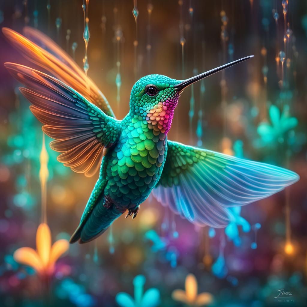 Beautiful Hummingbird   by @Heavy metal fleur de lis