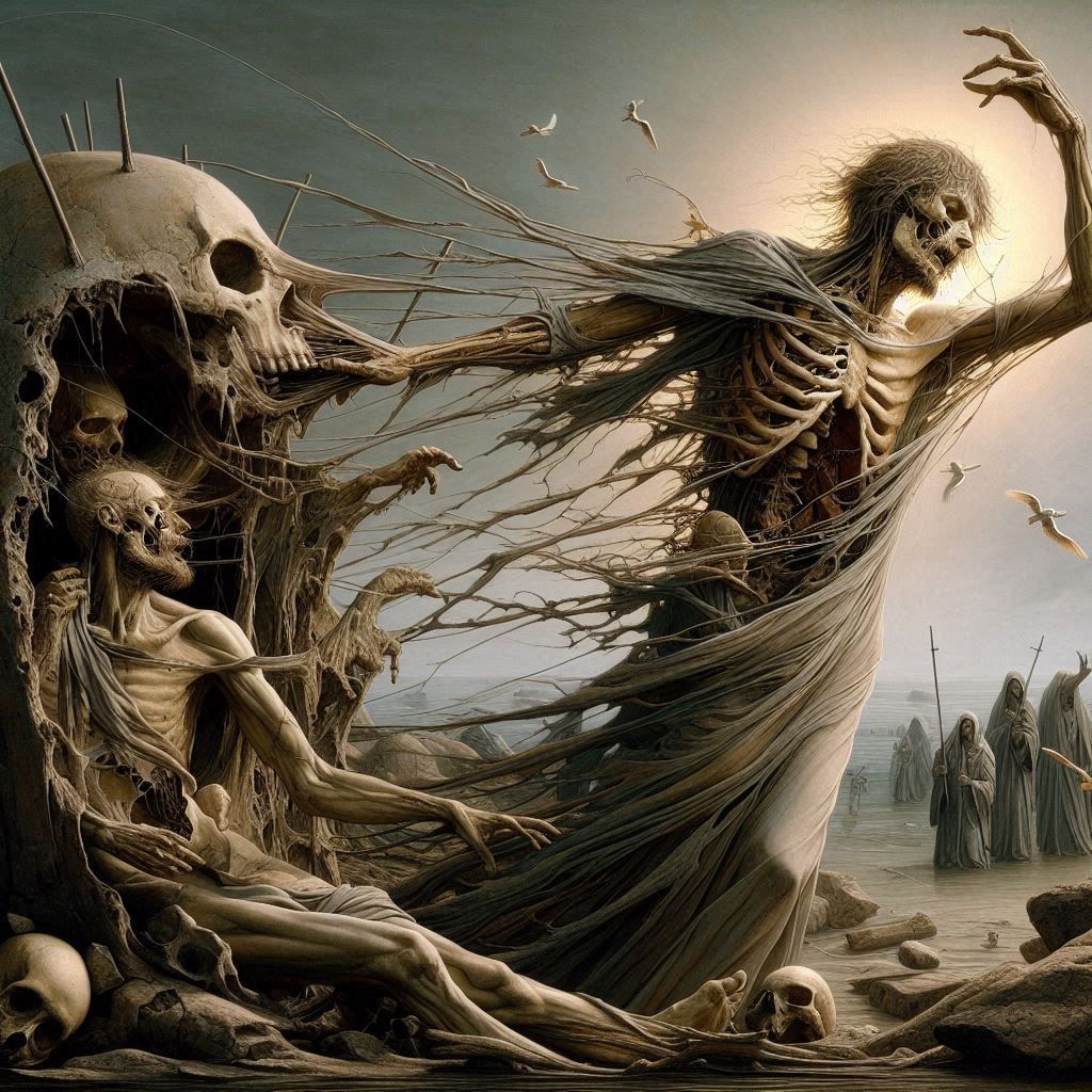 Yet through that shot, that fractured frame, The hollowed figure still remained And still he breathed, though close to d...