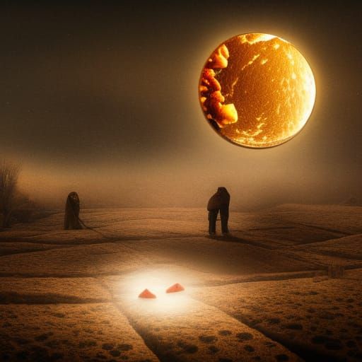 Au royaume de la faim la terre est prosaïque ;la pleine lune...