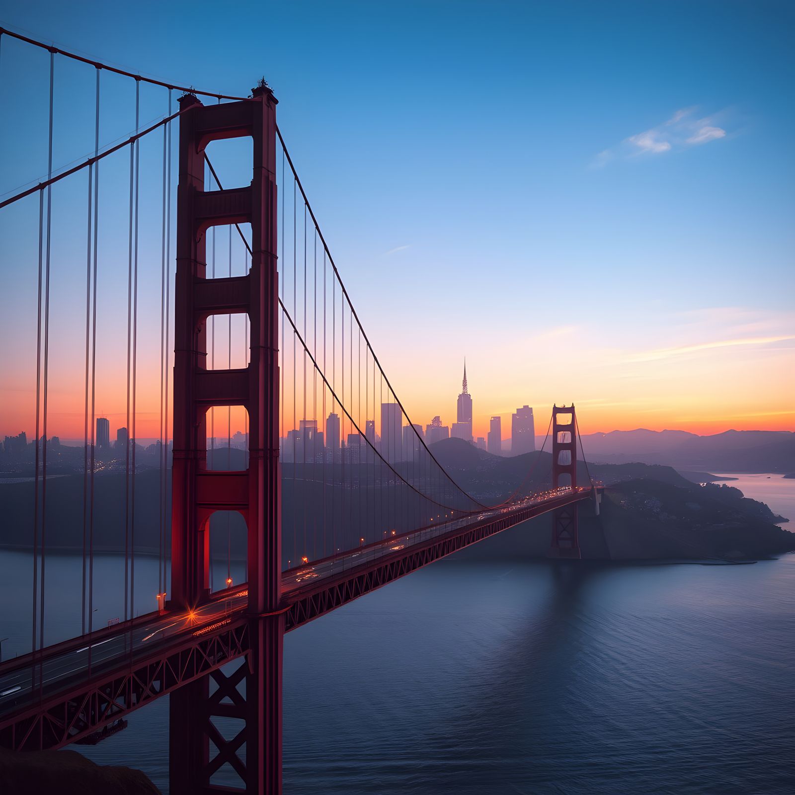 San Francisco Skyline at Sunrise   by @StHelens1980