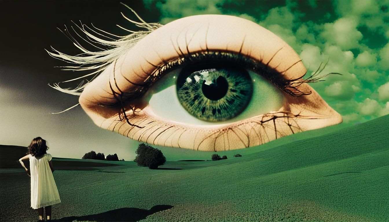 One-Eyed Child: Surreal Psychedelic Portrait
